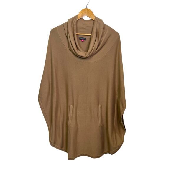 Vince Camuto M/L Camel Pullover Cowl Neck Poncho with Pockets - Picture 1 of 7